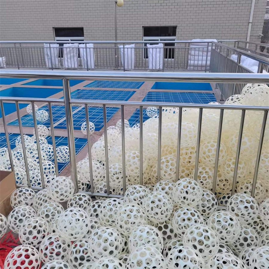 Bagged ABS flocculation balls ready for dispatch