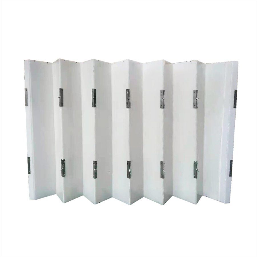 White PP folded-plate module, complete assembly