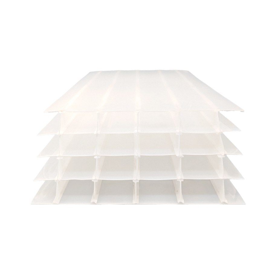 Inclined plate media pack with corrugated plates