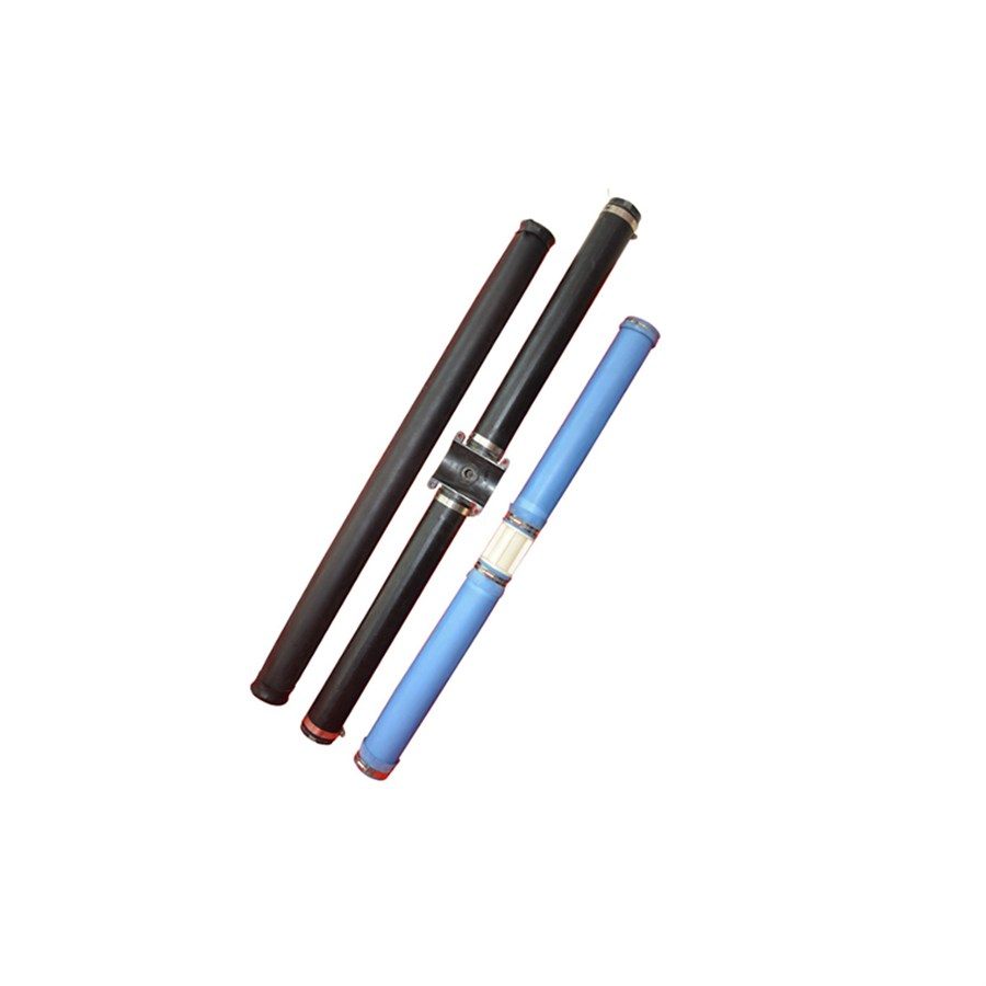 Tube aerator display of EPDM and blue membrane tubes
