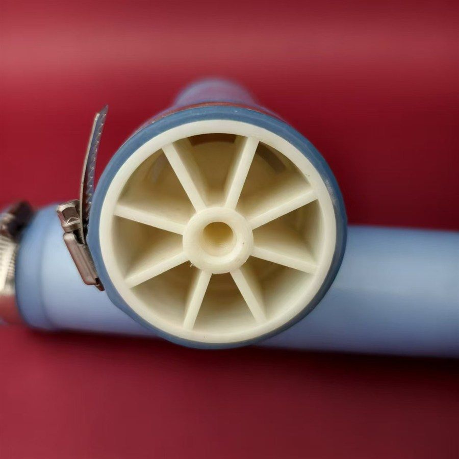 Close-up of tube aerator body and fitting