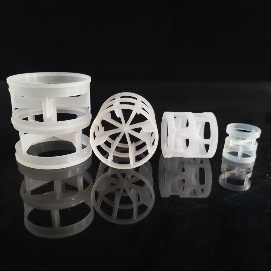 White polypropylene and stainless steel Pall ring random tower packing